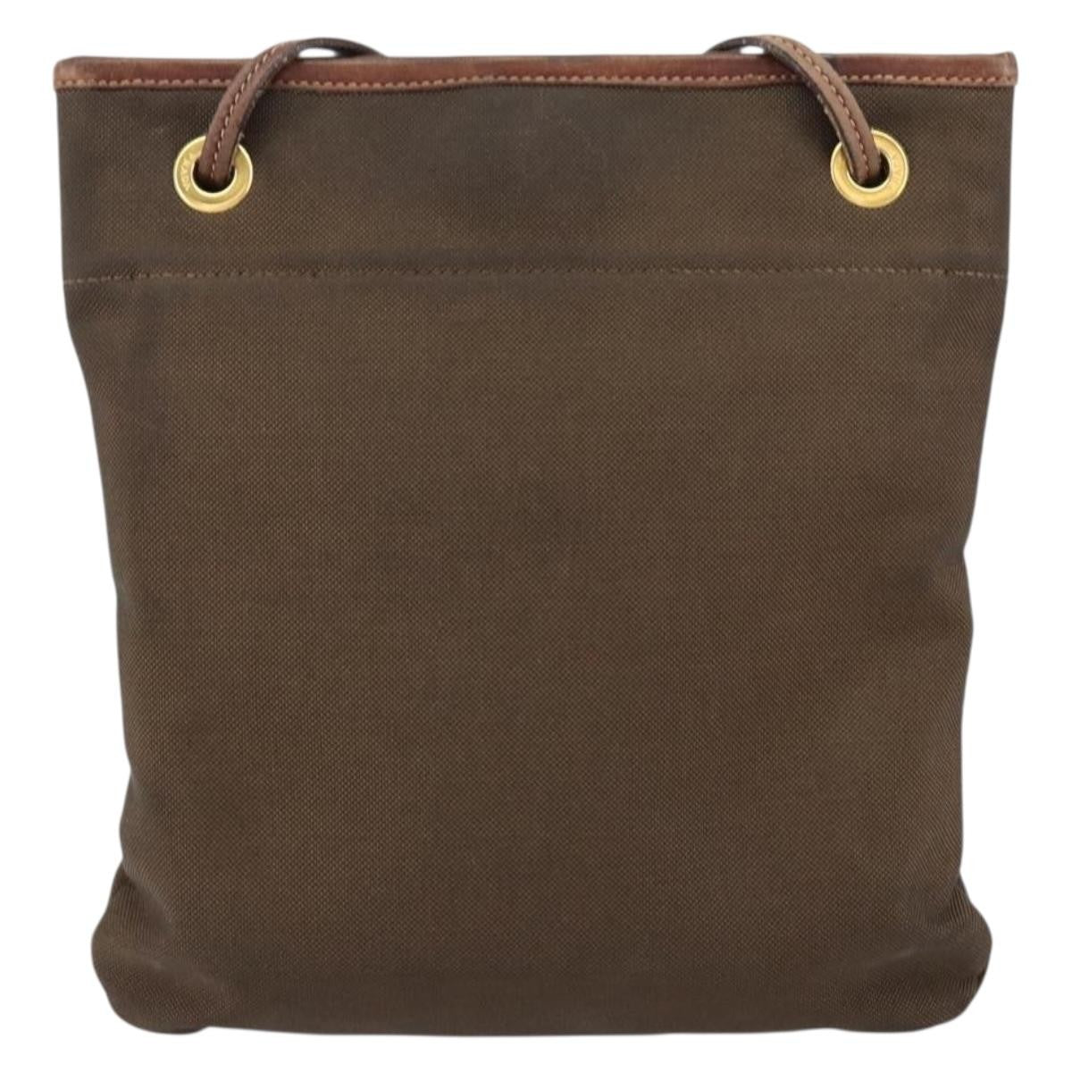 Prada Logo Flat Messenger Canvas Brown Canvas Shoulder Bag Bag (Authentic Pre-Loved)