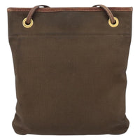 Prada Logo Flat Messenger Canvas Brown Canvas Shoulder Bag Bag (Authentic Pre-Loved)