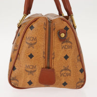 MCM Visetos Logogramme Handbag Canvas And Leather Brown Pvc Handbag (Authentic Pre-Loved)