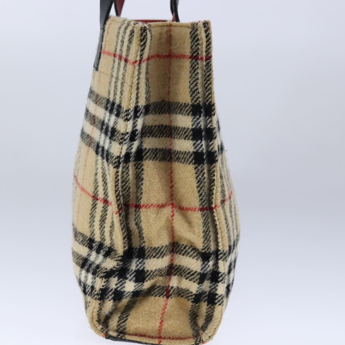 Burberry Nova Check Blue Label Cotton Beige Cotton Tote Bag Bag (Pre-Loved)