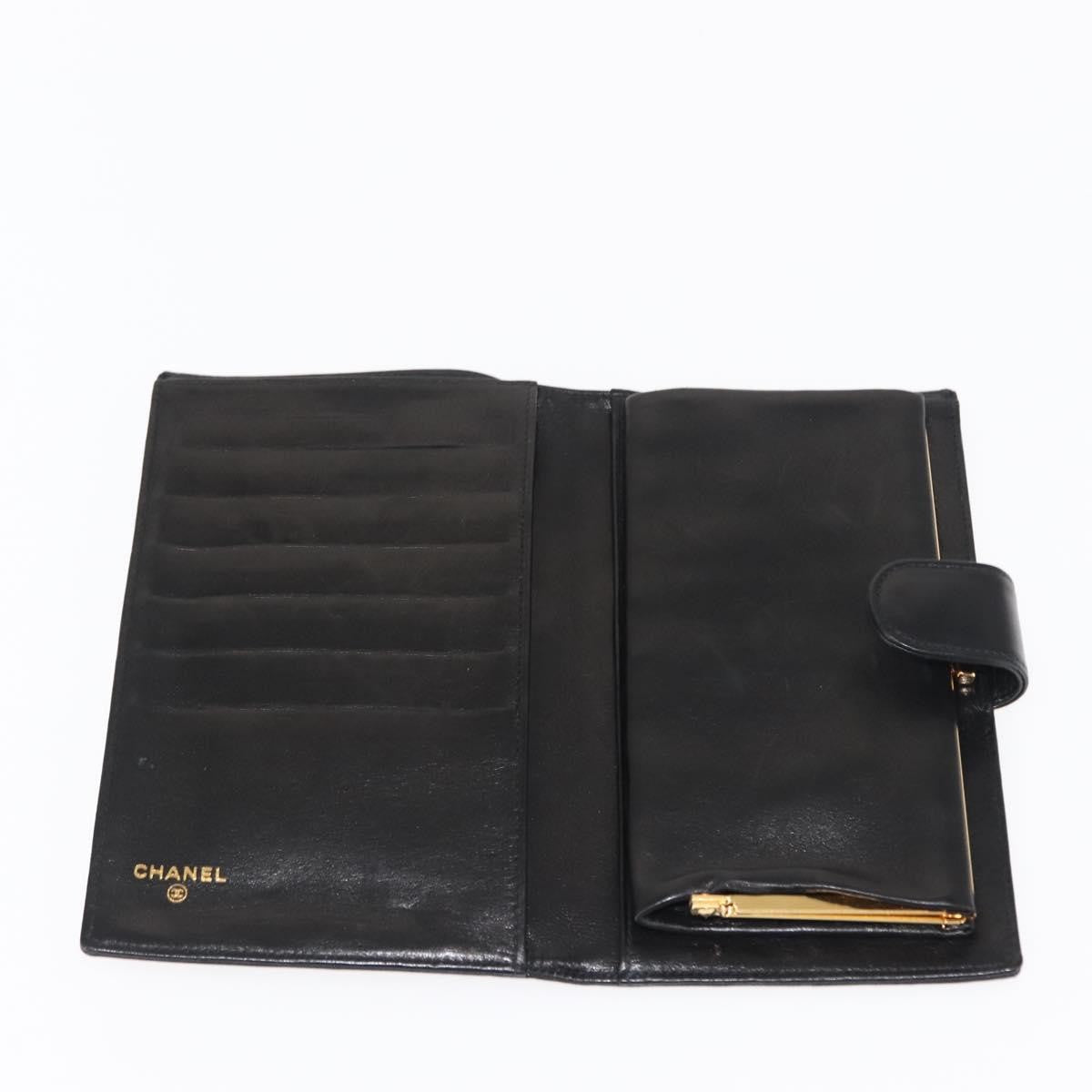 Chanel Timeless Cc French Wallet Leather Black Leather Wallets Accessory (Pre-Loved)