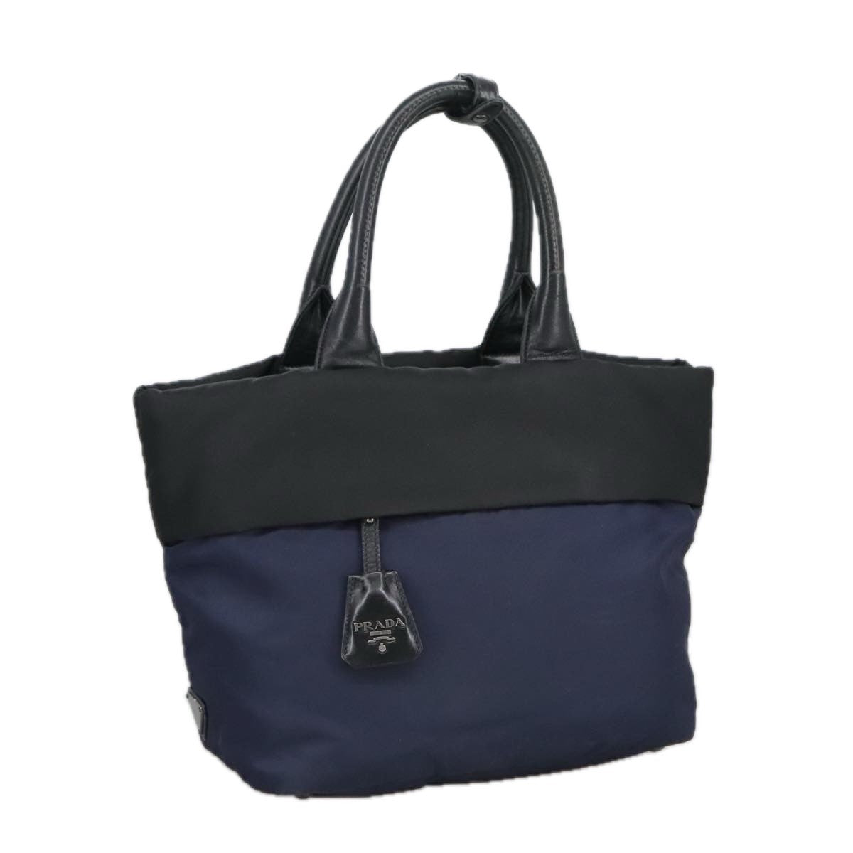 Prada Convertible Double Tote Tessuto Navy Nylon Tote Bag Bag (Pre-Loved)