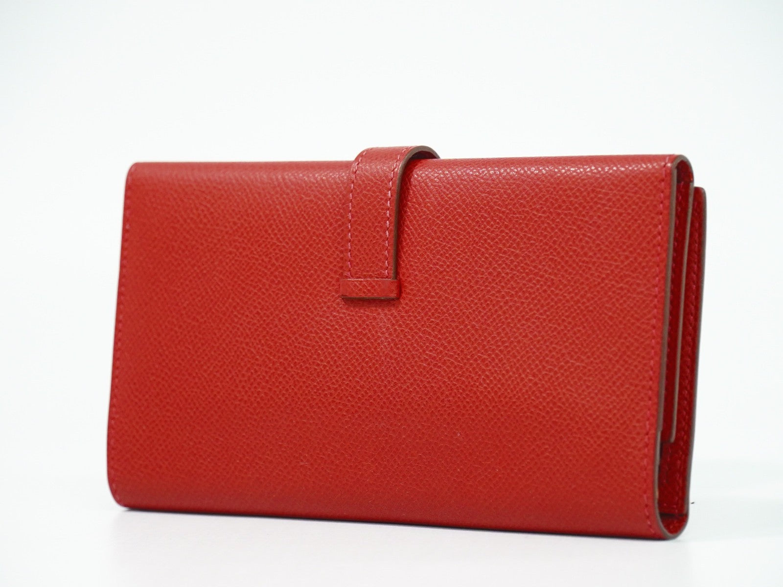 Hermes Bearn Wallet Epsom Red Leather Wallets Accessory (Pre-Loved)
