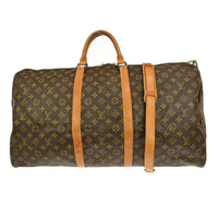 Louis Vuitton Keepall Bandouliere Bag Monogram Canvas Brown Canvas Travel Bag Bag (Pre-Loved)