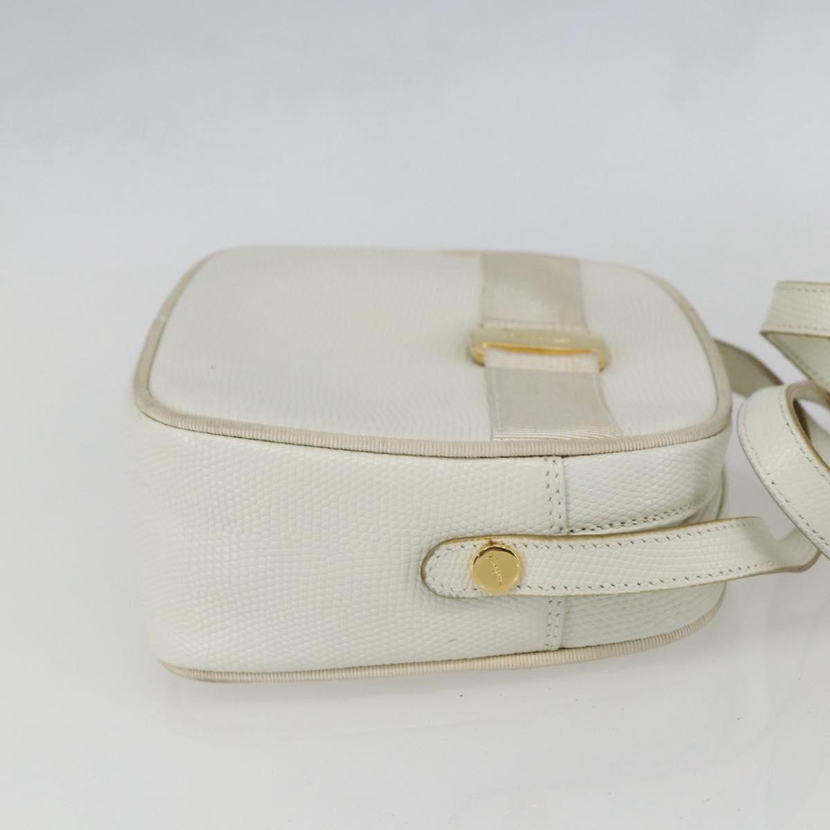 Salvatore Ferragamo Vala Shoulder Bag Leather White Leather Shoulder Bag Bag (Pre-Loved)