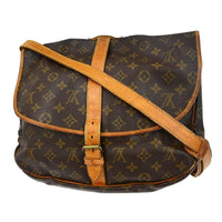 Louis Vuitton Louis Vuitton Saumur Handbag Monogram Canvas Brown Canvas Shoulder Bag Bag (Authentic Pre-Loved)