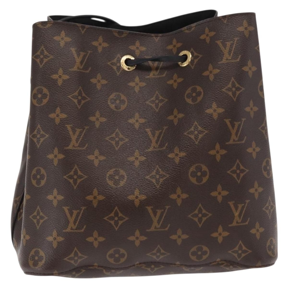 Louis Vuitton Neonoe Handbag Monogram Canvas Black Canvas Shoulder Bag Bag (Authentic Pre-Loved)