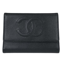 Chanel Timeless Cc French Wallet Caviar Black Calfskin Wallets Accessory (Authentic Pre-Loved)