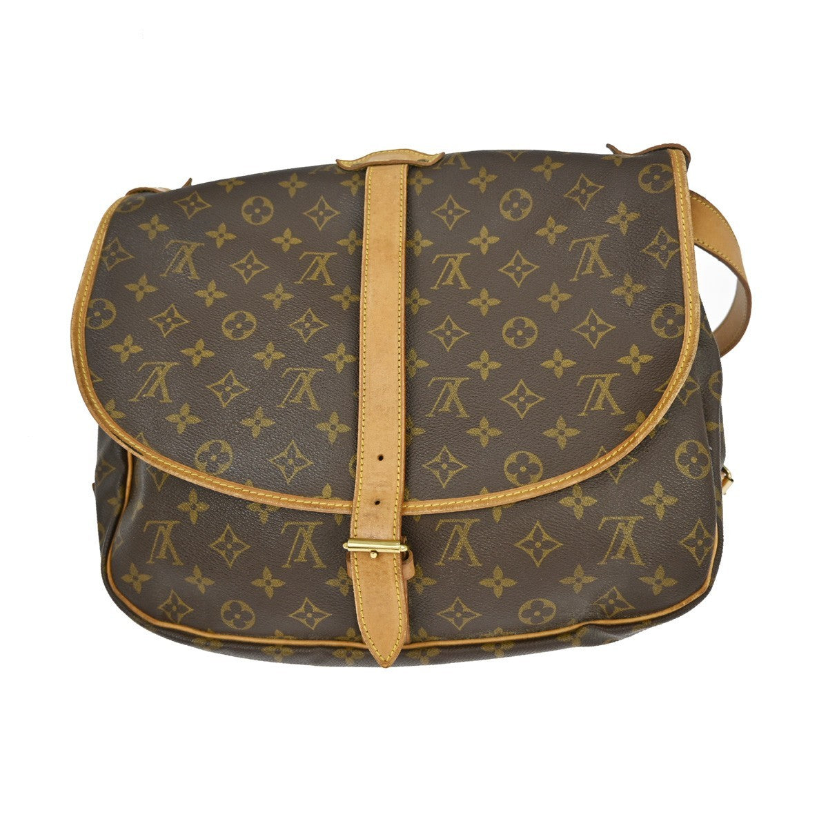 Louis Vuitton Louis Vuitton Saumur Handbag Monogram Canvas Brown Canvas Shoulder Bag Bag (Authentic Pre-Loved)