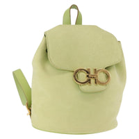 Salvatore Ferragamo Gancini Backpack Suede Green Suede Backpack Bag (Authentic Pre-Loved)