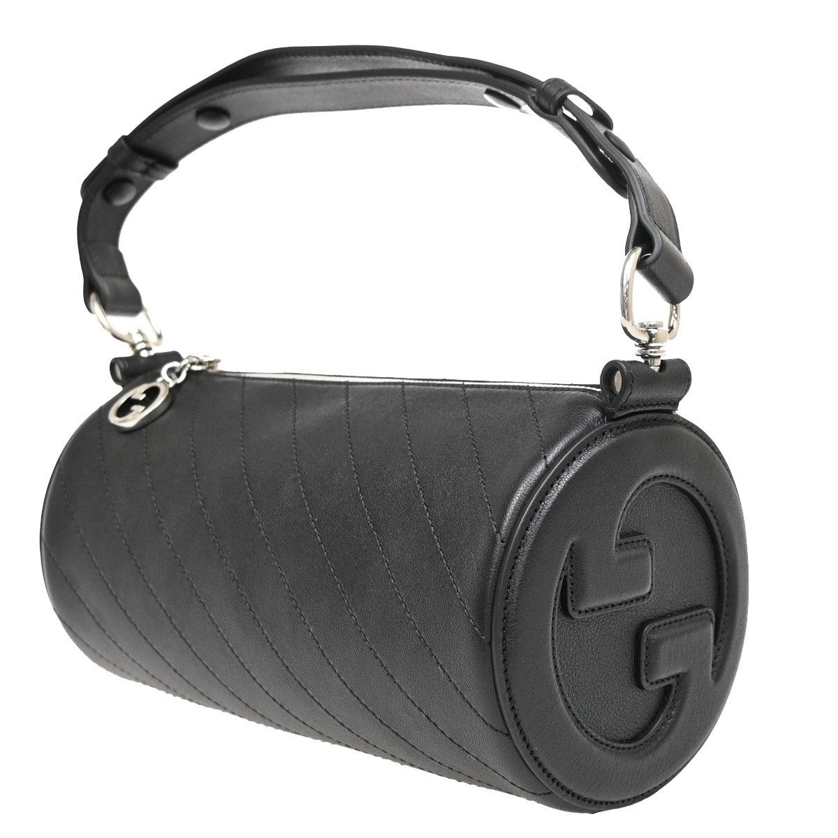 Gucci Gucci Blondie Interlocking Gg Shoulder Bag Leather Black Leather Bag (Pre-Loved)