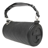 Gucci Gucci Blondie Interlocking Gg Shoulder Bag Leather Black Leather Bag (Pre-Loved)