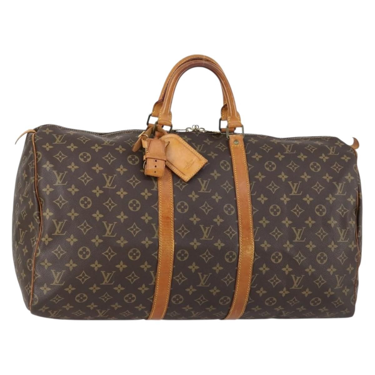 Louis Vuitton Keepall Bag Monogram Canvas Brown Canvas Travel Bag Bag (Authentic Pre-Loved)