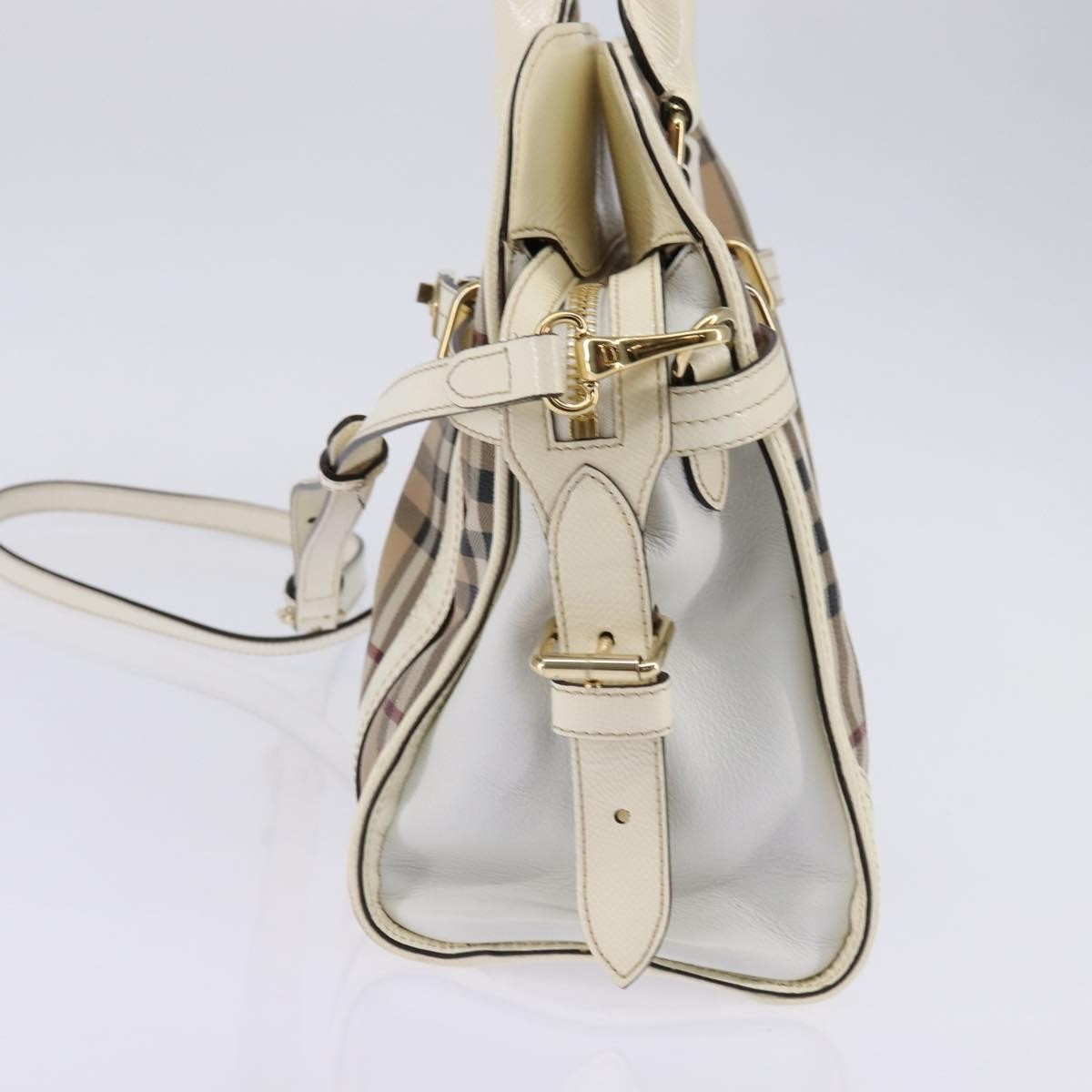 Burberry Minford Satchel Haymarket Coated Canvas Beige Canvas Tote Bag Bag (Authentic Pre-Loved)