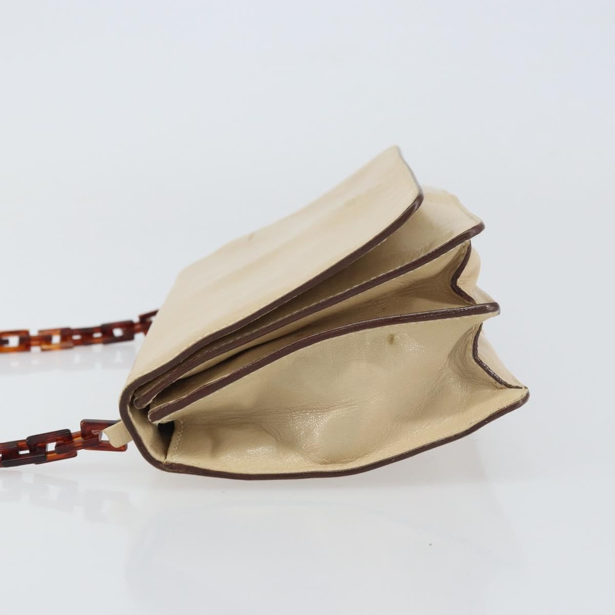 Prada Flap Shoulder Bag Leather Beige Leather Shoulder Bag Bag (Authentic Pre-Loved)