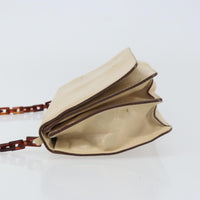 Prada Flap Shoulder Bag Leather Beige Leather Shoulder Bag Bag (Authentic Pre-Loved)