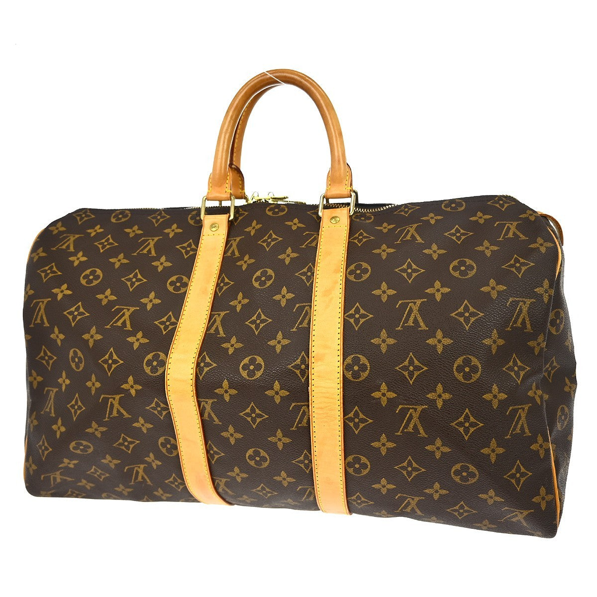 Louis Vuitton Keepall Bag Monogram Canvas Brown Canvas Travel Bag Bag (Authentic Pre-Loved)