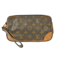 Louis Vuitton Marly Dragonne Clutch Monogram Canvas Brown Canvas Clutche & Pouche Bag (Authentic Pre-Loved)