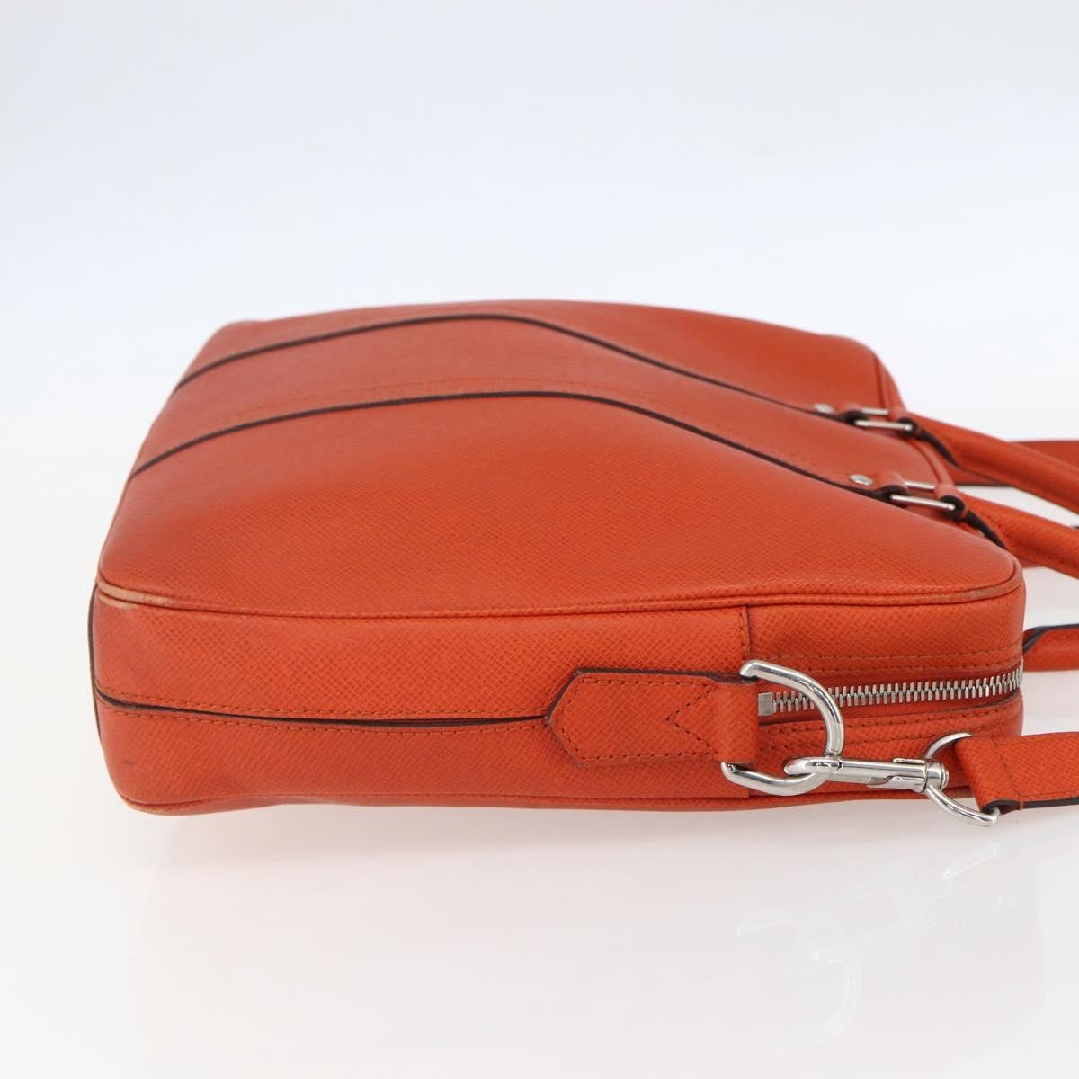 Louis Vuitton Porte-Documents Voyage Briefcase Taiga Leather Orange Leather Briefcase Bag (Authentic Pre-Loved)