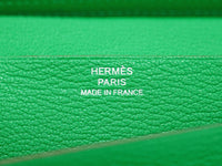 Hermes Bearn Wallet Chevre Mysore Green Leather Wallets Accessory (Pre-Loved)