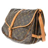 Louis Vuitton Saumur Handbag Monogram Canvas Brown Canvas Shoulder Bag Bag (Authentic Pre-Loved)