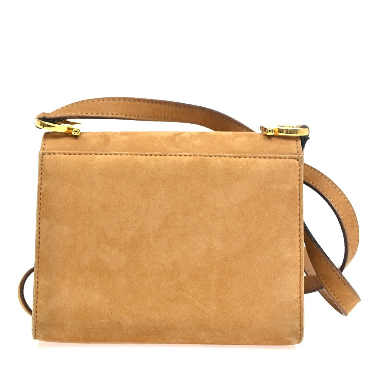 Salvatore Ferragamo Gancini Shoulder Bag Suede Brown Suede Shoulder Bag Bag (Authentic Pre-Loved)