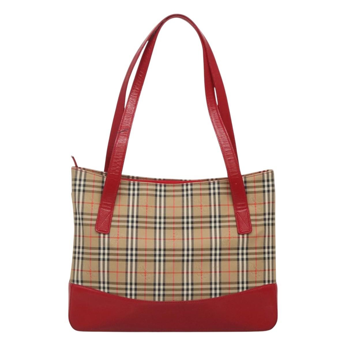 Burberry Nova Check Tote Canvas And Leather Beige Canvas Tote Bag Bag (Authentic Pre-Loved)