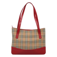 Burberry Nova Check Tote Canvas And Leather Beige Canvas Tote Bag Bag (Authentic Pre-Loved)