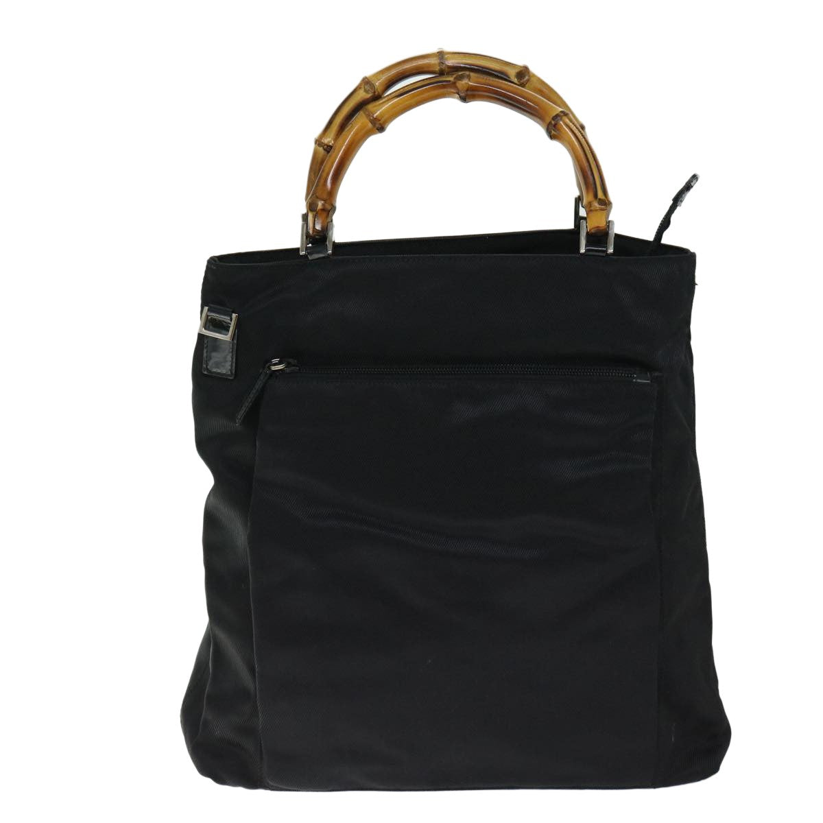 Gucci Vintage Bamboo Handle Bag Nylon Black Nylon Tote Bag Bag (Authentic Pre-Loved)