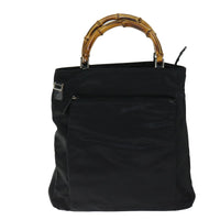 Gucci Vintage Bamboo Handle Bag Nylon Black Nylon Tote Bag Bag (Authentic Pre-Loved)