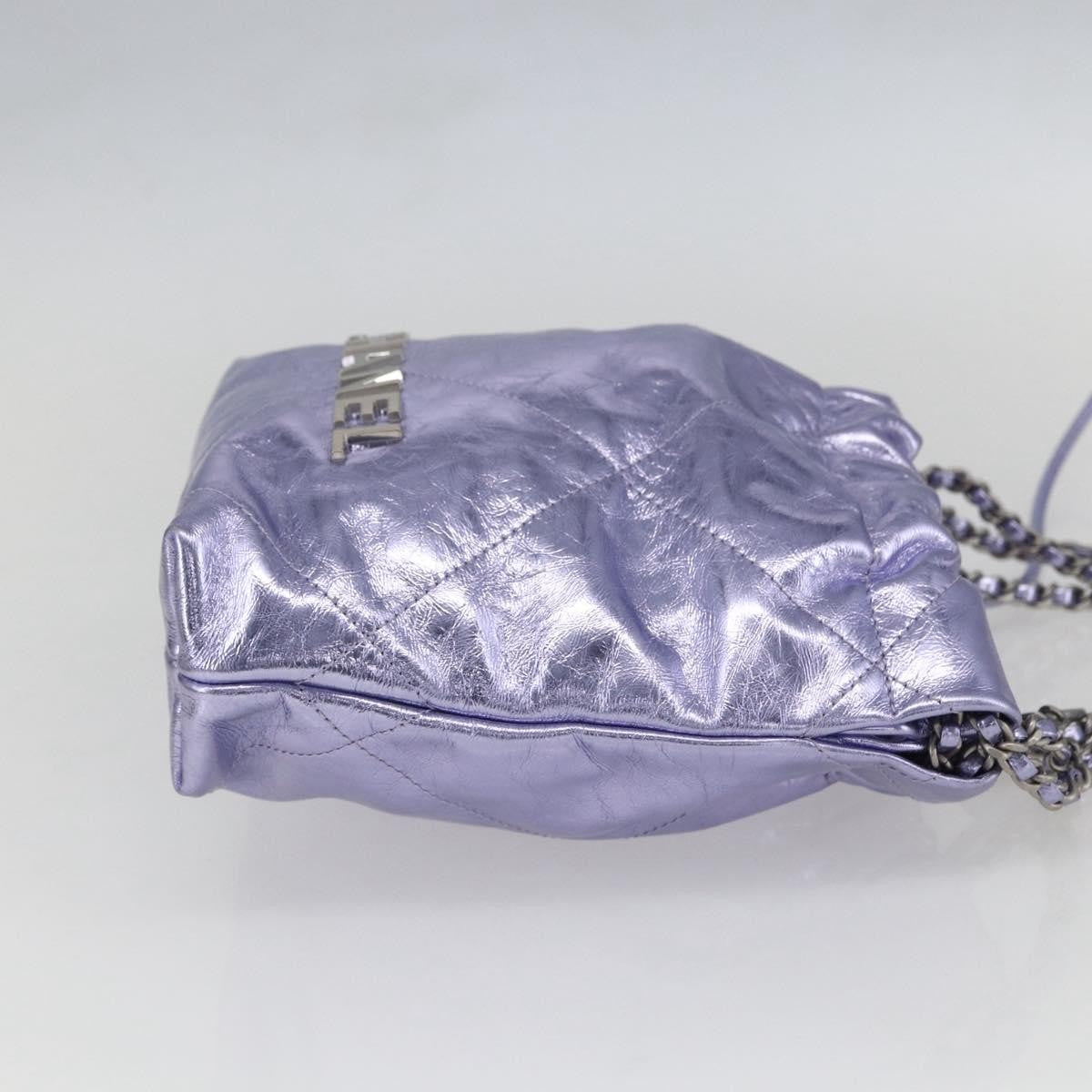 Chanel 22 Chain Hobo Quilted Calfskin Purple Leather Shoulder Bag Bag (Pre-Loved)