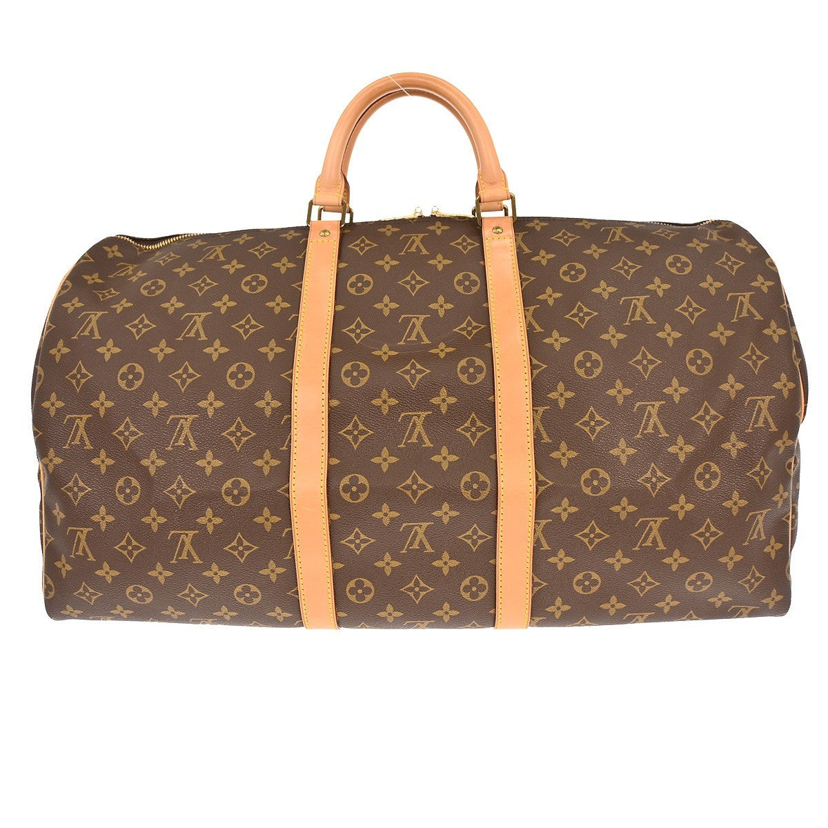 Louis Vuitton Keepall Bag Monogram Canvas Brown Canvas Travel Bag Bag (Authentic Pre-Loved)