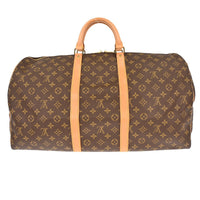 Louis Vuitton Keepall Bag Monogram Canvas Brown Canvas Travel Bag Bag (Authentic Pre-Loved)