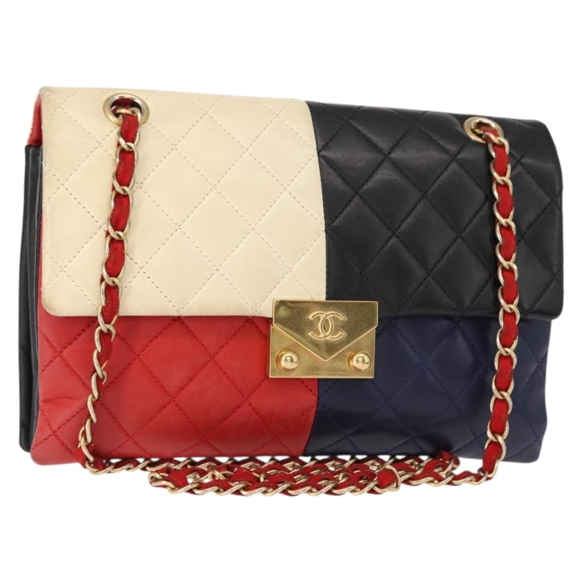 Chanel Chanel Cc Clasp Chain Flap Bag Multicolor Quilted Lambskin Multicolour Leather Shoulder Bag Bag (Pre-Loved)
