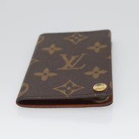 Louis Vuitton Porte Cartes Pression Card Case Monogram Canvas Brown Canvas Card Holders Accessory (Authentic Pre-Loved)