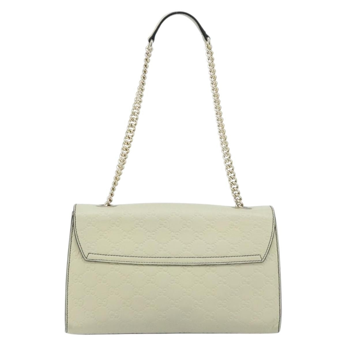 Gucci Emily Chain Flap Bag Guccissima Leather Beige Leather Shoulder Bag Bag (Pre-Loved)
