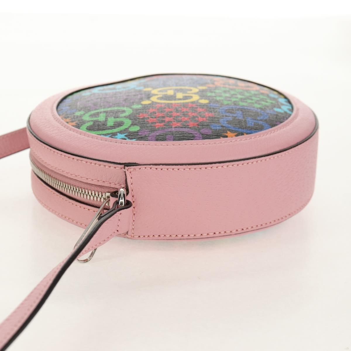 Gucci Round Shoulder Bag Psychedelic Print Gg Coated Canvas Multicolour Canvas Shoulder Bag Bag (Authentic Pre-Loved)