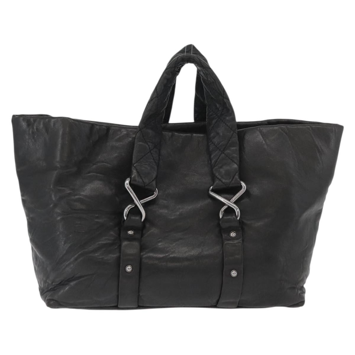 Chanel 8 Knots Tote Lambskin Black Leather Tote Bag Bag (Pre-Loved)