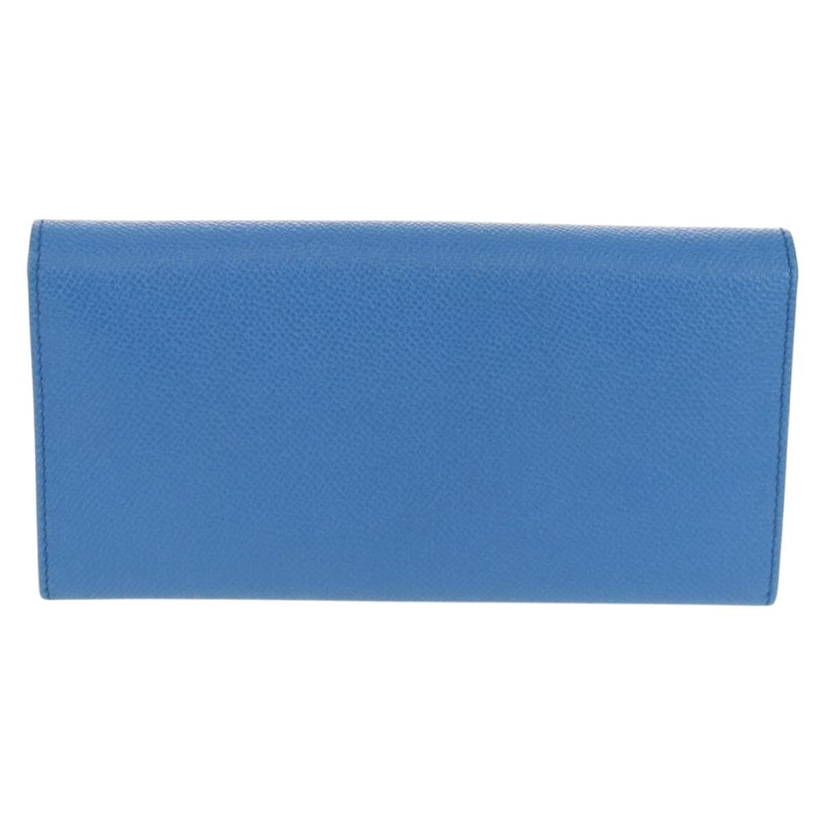 Salvatore Ferragamo Gancini Flap Continental Wallet Leather Blue Leather Wallets Accessory (Pre-Loved)