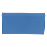 Salvatore Ferragamo Gancini Flap Continental Wallet Leather Blue Leather Wallets Accessory (Pre-Loved)