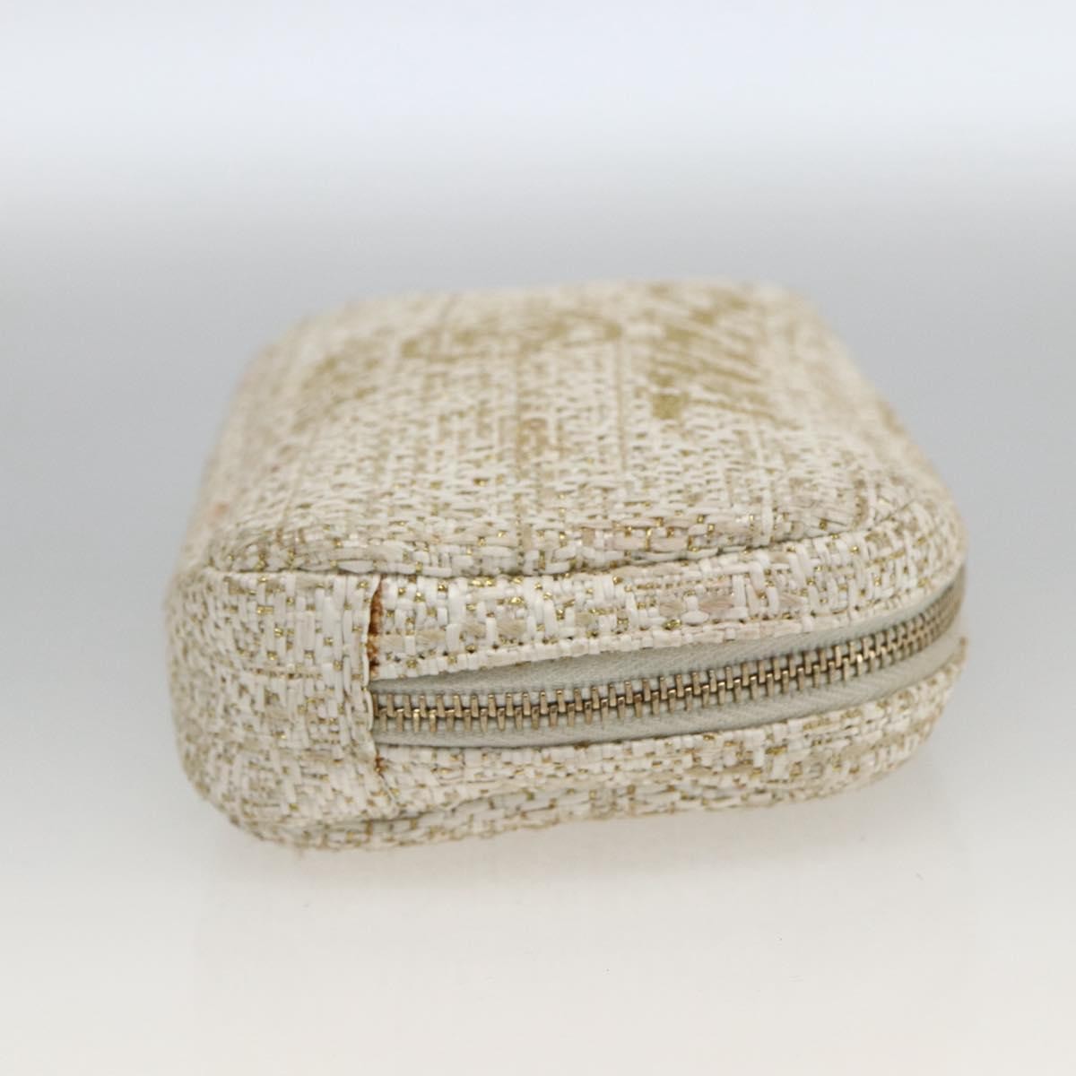 Chanel Deauville Curvy Cosmetic Pouch Tweed Gold Tweed Clutche & Pouche Bag (Authentic Pre-Loved)