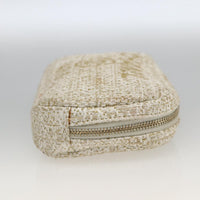 Chanel Deauville Curvy Cosmetic Pouch Tweed Gold Tweed Clutche & Pouche Bag (Authentic Pre-Loved)