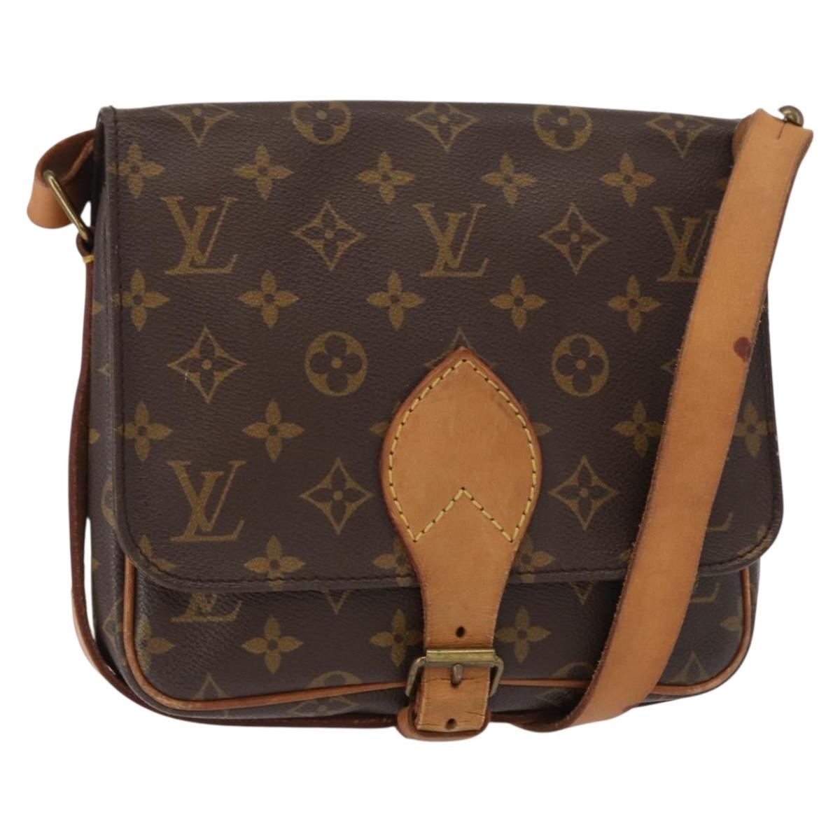 Louis Vuitton Cartouchiere Handbag Monogram Canvas Brown Canvas Shoulder Bag Bag (Authentic Pre-Loved)