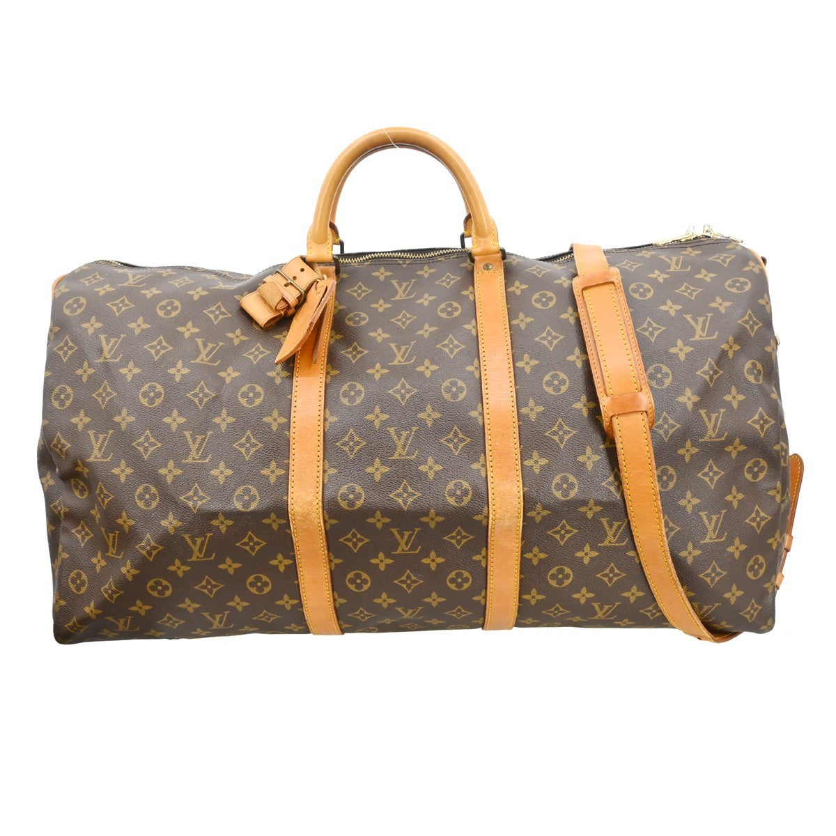 Louis Vuitton Keepall Bandouliere Bag Monogram Canvas Brown Canvas Travel Bag Bag (Authentic Pre-Loved)