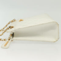 Chanel Cc Shoulder Bag Quilted Caviar White Leather Bag (Pre-Loved)