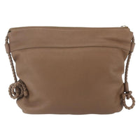 Gucci Braided Strap Zip Messenger Leather Brown Leather Shoulder Bag Bag (Pre-Loved)