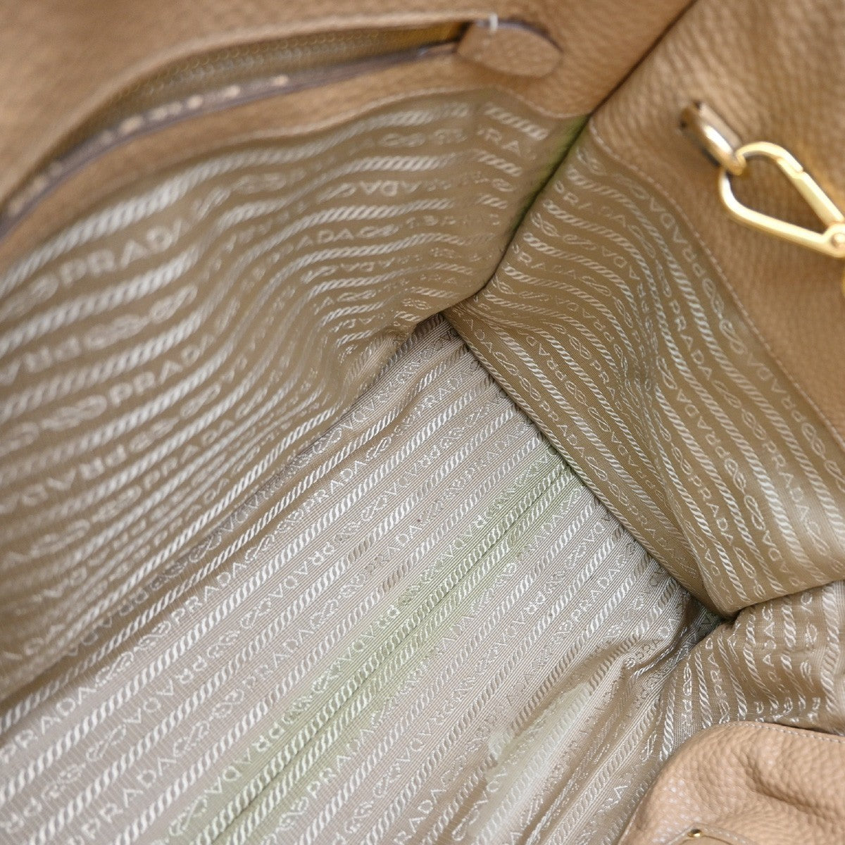 Prada Front Pocket Wing Convertible Tote Vitello Daino Beige Leather Tote Bag Bag (Pre-Loved)