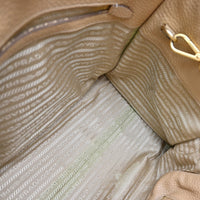 Prada Front Pocket Wing Convertible Tote Vitello Daino Beige Leather Tote Bag Bag (Pre-Loved)
