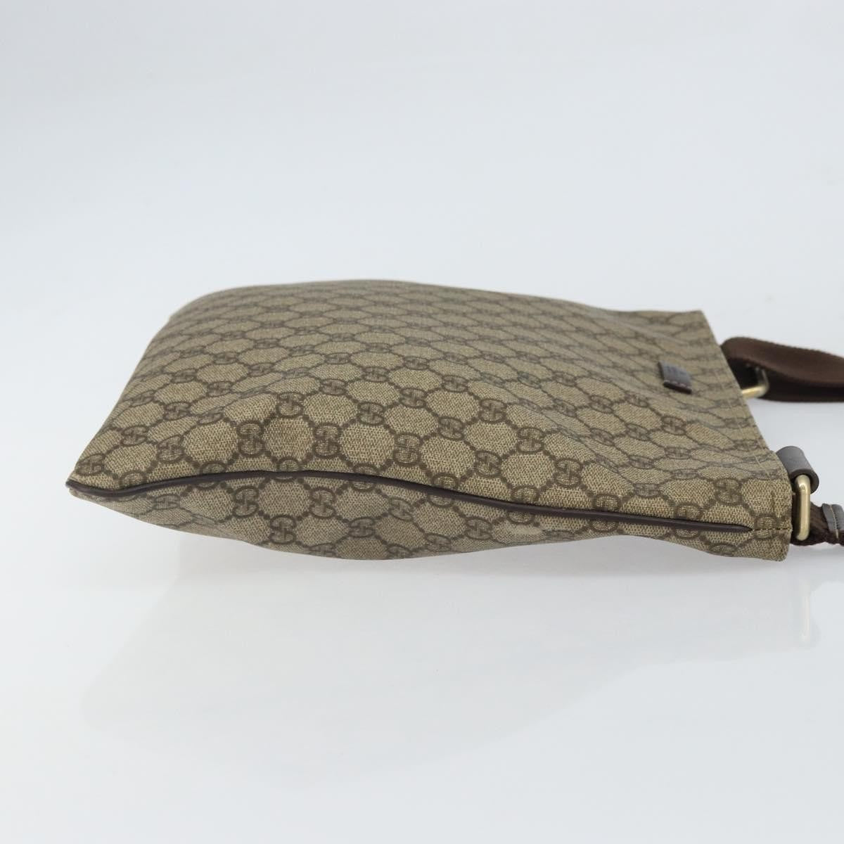 Gucci Zip Top Messenger Bag Gg Coated Canvas Beige Pvc Shoulder Bag Bag (Authentic Pre-Loved)