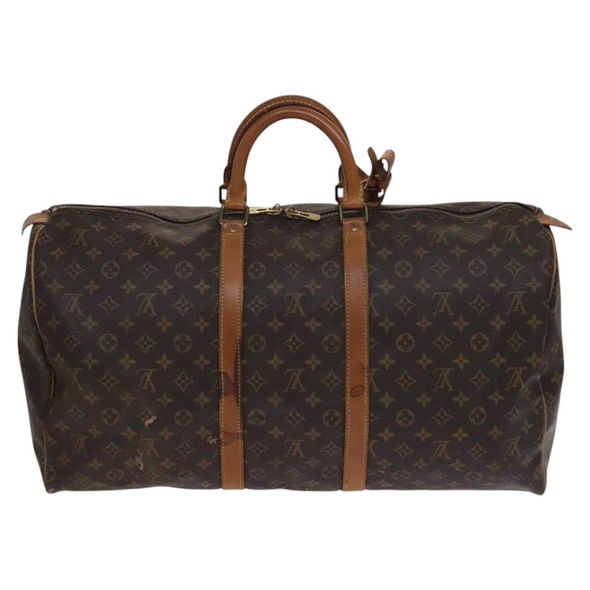 Louis Vuitton Keepall Bag Monogram Canvas Brown Canvas Travel Bag Bag (Authentic Pre-Loved)